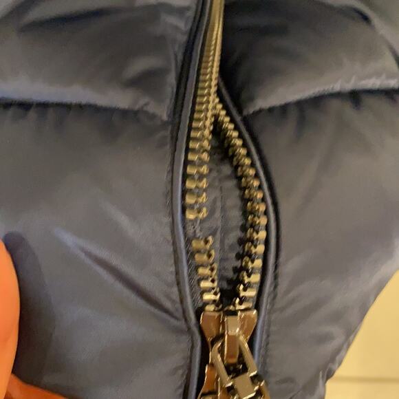 NWT INC International Concepts Faux-Fur Trim Hooded Puffer Co Royal blue S - Picture 12 of 16